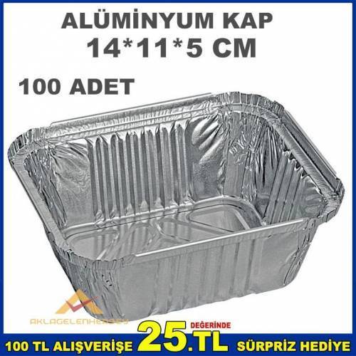 100 Adet Dikdörtgen 350 Gr Alüminyum Aşure Kabı