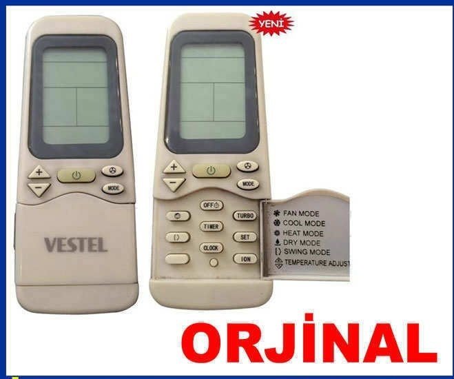VESTEL ORJİNAL KLİMA KUMANDASI KAPAKLI
