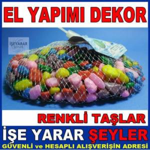 Dekoratif Renkli Parlak Küçük Akvaryum Taşı