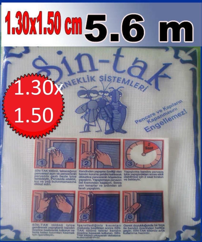 SİN-TAK 125x150cm ÇİFT KANAT PRATİK PENCERE ve KAPI SİNEKLİĞİ