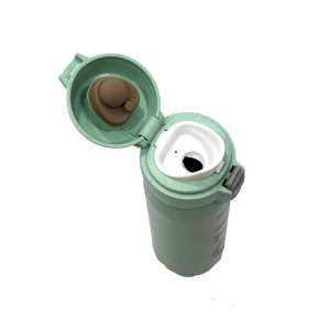 İçi Cam Dışı Başak Tozundan Üretilmiş Sağlıklı Cam Matara 400 ml Doğa Dostu Kilitli Su Matarası