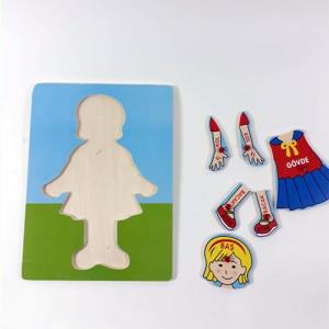 6 parçalı Eğitici Ahşap Puzzle İnsan Vücudunu Öğretir