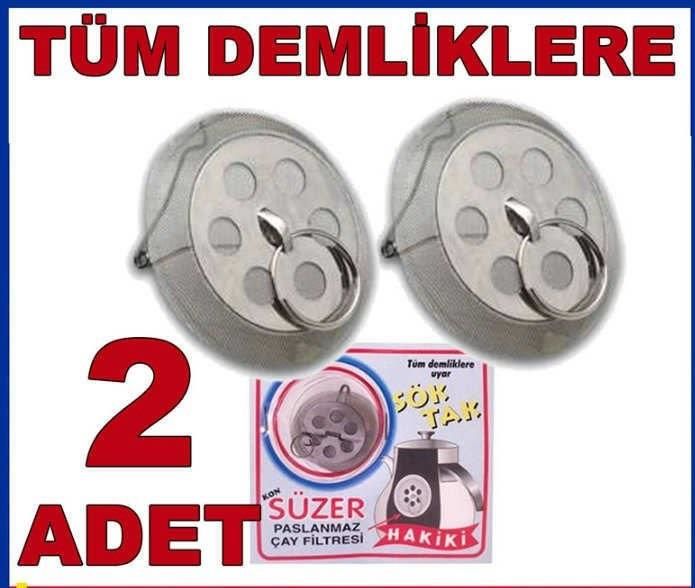2 ADET DEMLİK İÇİ SÜZGEÇ ÇELİK FİLTRELİ ÇAY SÜZGECİ