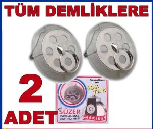 2 ADET DEMLİK İÇİ SÜZGEÇ ÇELİK FİLTRELİ ÇAY SÜZGECİ