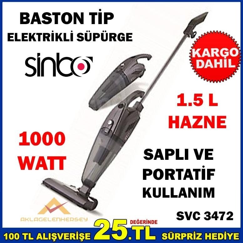 Ücretsiz Kargo SİNBO SVC3472 PORTATİF BASTON TİP DİKEY SÜPÜRGE