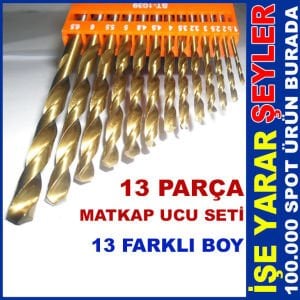 13 PARÇA FARKLI ÖLÇÜDEN OLUŞAN MATKAP UCU SETİ