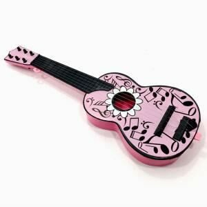 6 Telli Oyuncak Klasik Mini Gitar 52 cm Eğitici Çocuk Gitarı Pembe