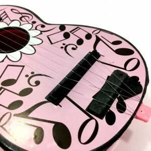 6 Telli Oyuncak Klasik Mini Gitar 52 cm Eğitici Çocuk Gitarı Pembe