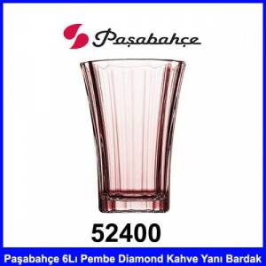 Paşabahçe 52400 6Lı Pembe Diamond Kahve Yanı Bardak Takımı 
