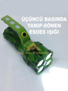 ŞARJ EDİLEBİLİR ÜÇ ÇEŞİT IŞIK KAYNAKLI 16x9cm ŞARJLI EL FENERİ