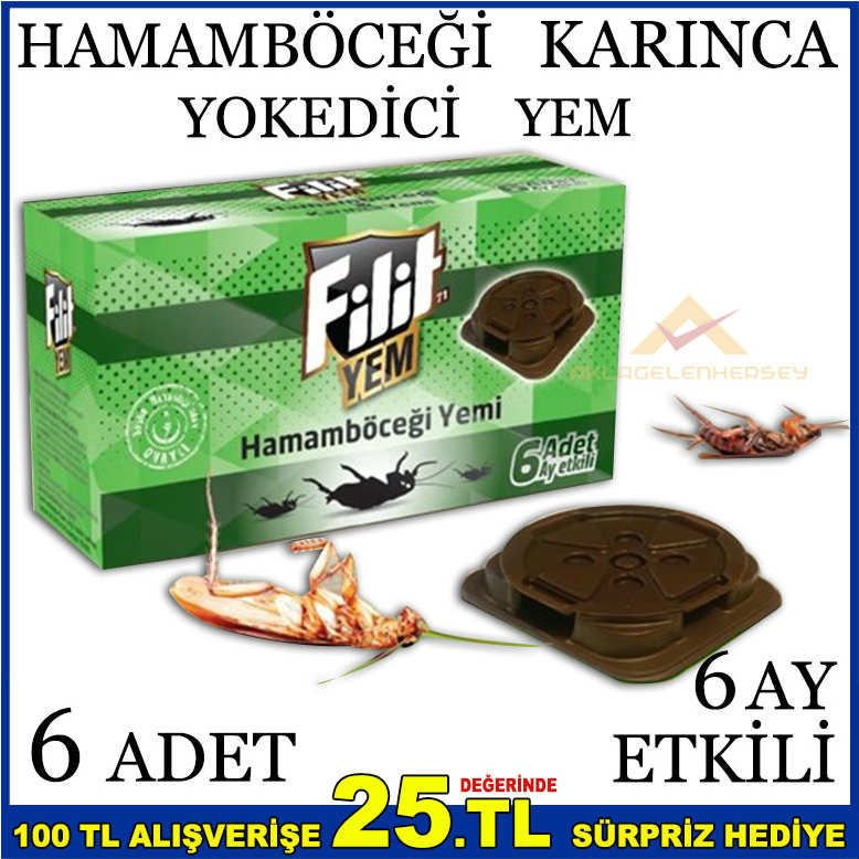 FİLİT 6 ADET HAMAMBÖCEĞİ VE KARINCA YOKEDİCİ YEM