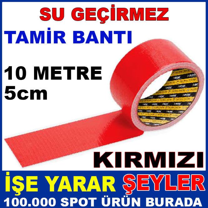 KIRMIZI RENK 10metre 5cm SU GEÇİRMEZ TAMİR BANTI