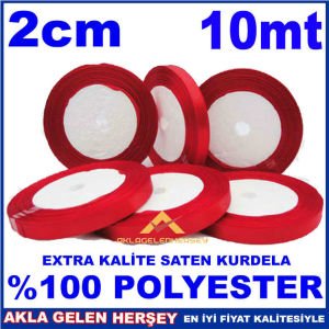 2 cm 10 mt 1. KALİTEDE SATEN KIRMIZI KURDELA