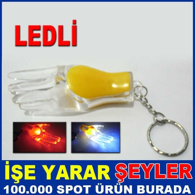 DEKORATİF KRİSTAL EL ŞEKLİNDE LEDLİ ANAHTARLIK