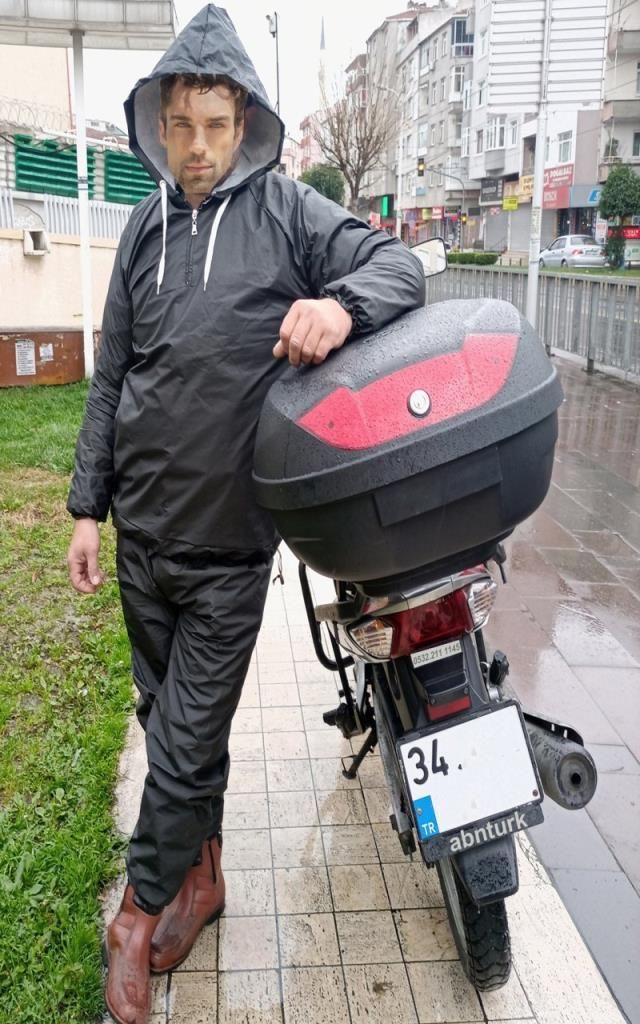 Motorsikletci Alt Üst Takım Yağmurluk Su Geçirmez Kurye Yağmurluğu Pantalon Mont Elbise Üzeri Giyimi