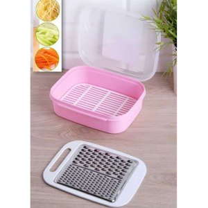 Hazneli ve Saklama Kaplı Mini Boy Paslanmaz Çelik Rende 8.5x19cm Ebatında Dekoratif Rende