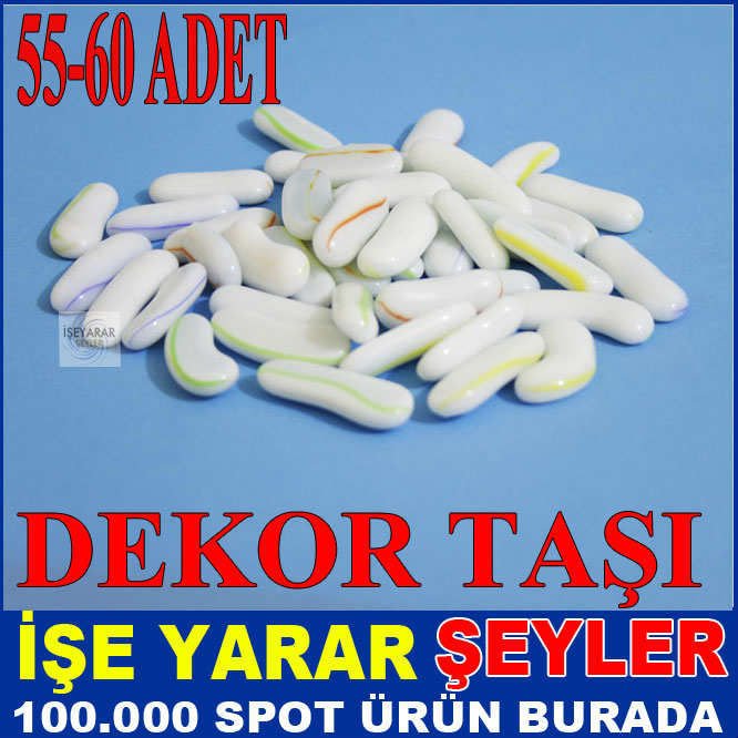 CAMDAN ÜRETİLMİŞ FASULYE MODELLİ DEKOR TAŞI