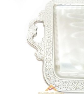 Ücretsiz Kargo BÜYÜK BOY KARARMAYAN 50X30 CM ÇELİK ÇAY TEPSİSİ