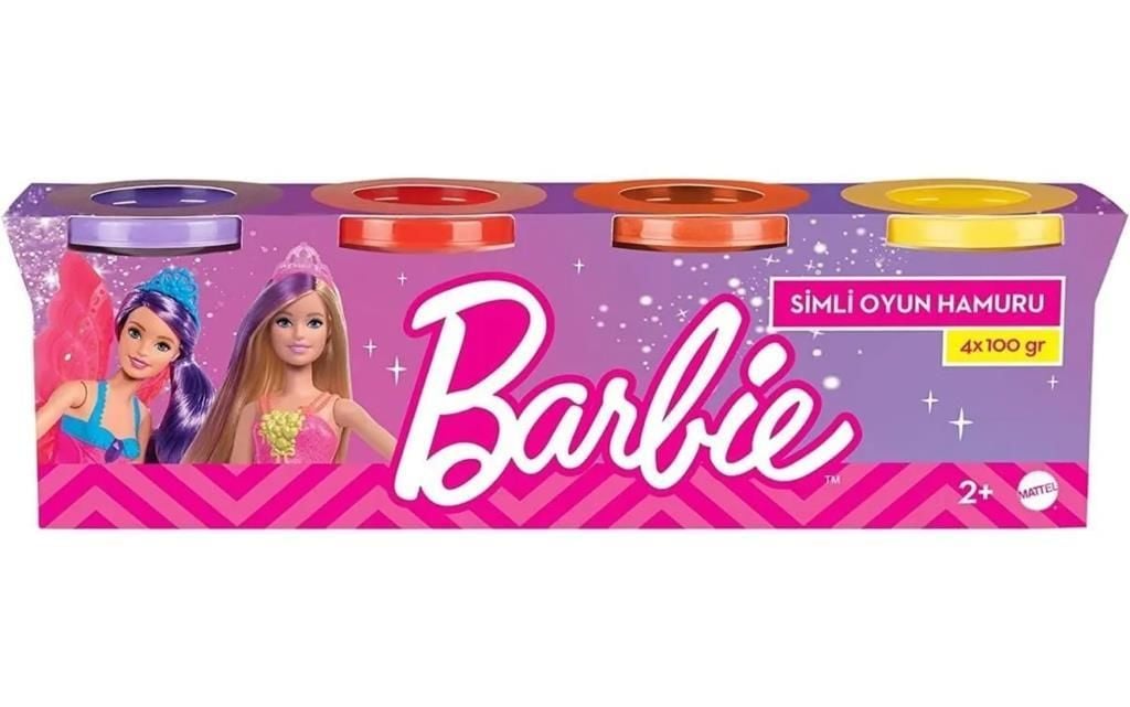 Barbie Simli Oyun Hamuru 4x100 Gr Eğlenceli Oyun Hamuru 4 Farklı Renk