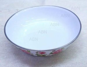 DIŞ YÜZEYİ ÇİÇEK DESENLİ EMAYE MUHALLEBİ TABAĞI NOSTALJİK 18cm RETRO EMAYE TABAK 1.KALİTE SIFIR ÜRÜN