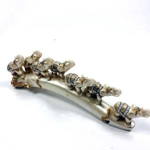 Geleneksel İşlemeli 7 Fil Biblo 27 Cm Sehpa Süsü