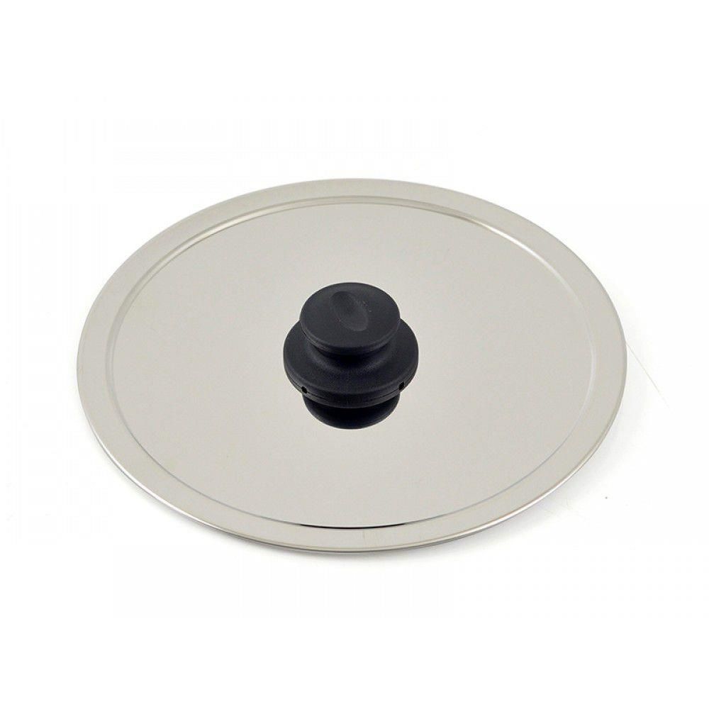 Paslanmaz Çelikten 28cm Tavalar için Balık Tavası Kapağı net=27cm Bakalit Kulplu Balık Çevirme Kapak
