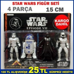 Ücretsiz Kargo PİLLİ IŞIKLI STAR WARS EPISODE VII 4LÜ FİGÜR SET