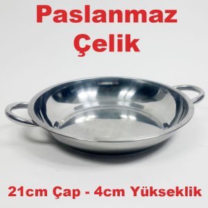 21x4cm Paslanmaz Çelik Yumurta Tavası Kullanışlı Sağlam Çelik Yumurta Sahanı