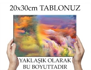 PARLAK RENKLER SOYUT 7 değişen ölçü ORİJİNAL KANVAS TABLO