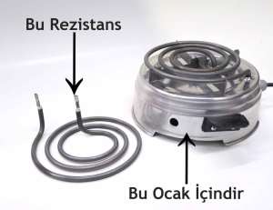 Boru Rezistanslı Elektrikli Ocak için 1000W Rezistans Orijinal CrNİ Hemen Isınıp Akkor olan Paslanmaz Yedek Parça