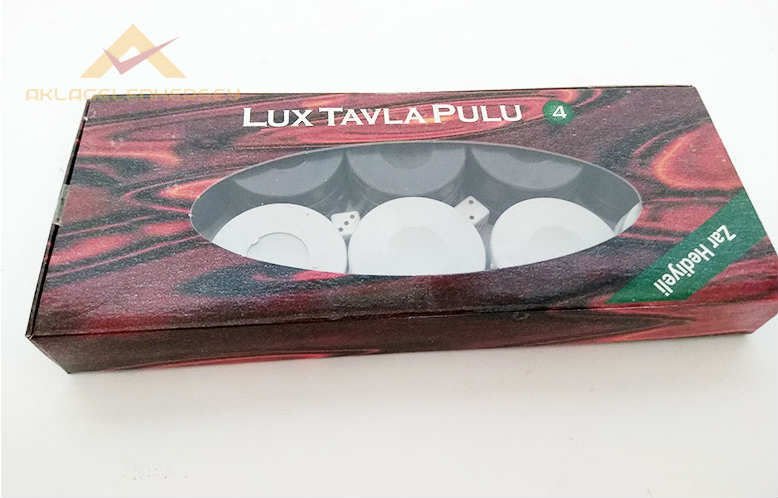 35mm İKİ ZAR HEDİYELİ LUX PLASTİK TAVLA PULU NO4
