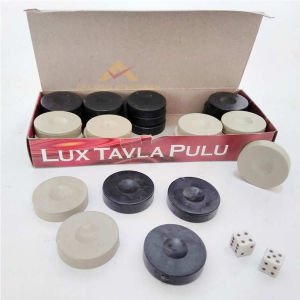 35mm İKİ ZAR HEDİYELİ LUX PLASTİK TAVLA PULU NO4