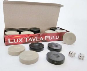 35mm İKİ ZAR HEDİYELİ LUX PLASTİK TAVLA PULU NO4