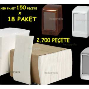 Saf selüloz masaüstü kağıt dispenser peçetesi 18 paket 2.700 adet ipeksi yumuşak hesaplı peçeteler