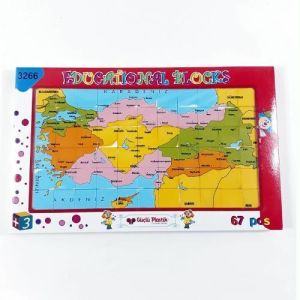 67 Parça Bölgeler ve Şehirler Eğitici Öğretici Plastik Blok Lego Puzzle