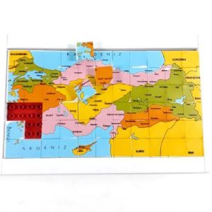 67 Parça Bölgeler ve Şehirler Eğitici Öğretici Plastik Blok Lego Puzzle