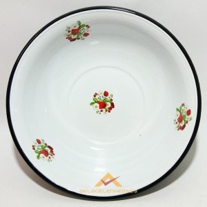 Kargo Dahil ÇİÇEKLİ BEYAZ EMAYE 40cm BÜYÜK BOY DERİN HAMUR LEĞENİ