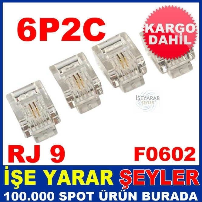 TELEFON JACK JAK RJ 9 TEL KABLO UCU 10 ADET KD