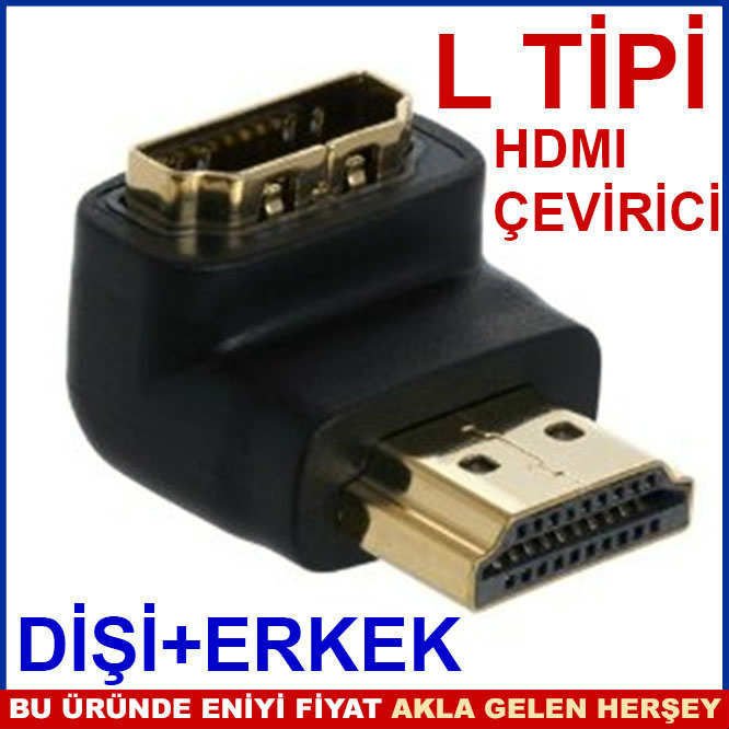 1.KALİTE L TİPİ HDMI DİŞİ ERKEK ÇEVİRİCİ ADAPTÖR
