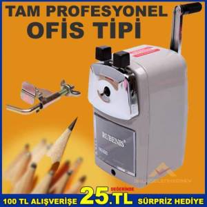 Ofis Tipi Profesyonel Kalemtraş Rubenis 620 Ofis Tipi Büyük Boy Masaya Monte Kollu Kalemtıraş