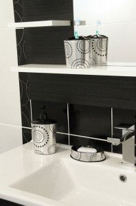 3 Parça Kaliteli Metalize Lavabo Ve Banyo Seti