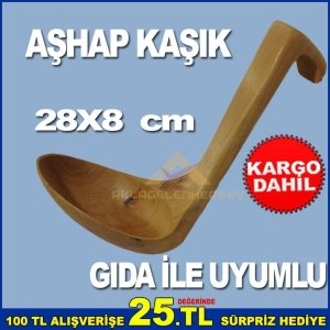 AHŞAPTAN YAPILMIŞ 28x8 CM GIDA İLE TEMASA UYUMLU KAŞIK