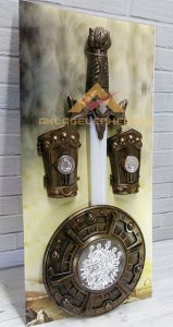 Diriliş Ertuğrul Osmanlı Kılıç Kalkan Bileklik Zırh Işıklı Sesli Dombra Çalar 4 Parça Oyuncak Seti