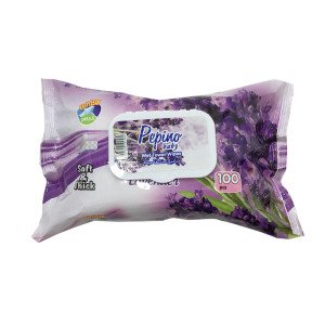 Lavanta Kokulu Kapaklı Büyük Islak Havlu Mendil Pepino 100'lü Islak Mendil