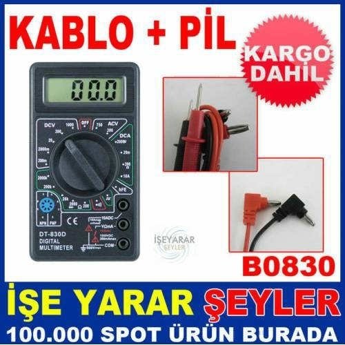 DT-830D DİJİTAL MULTIMETRE VOLTAJ ÖLÇÜ ALETİ KD
