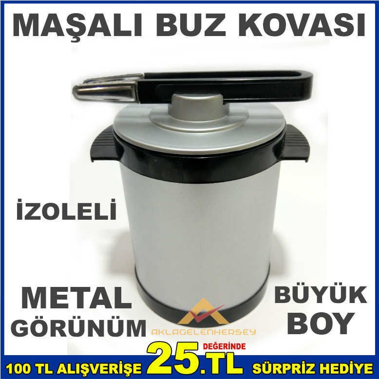 METAL GÖRÜNÜM İZOLELİ BÜYÜKBOY MAŞALI BUZ KOVASI