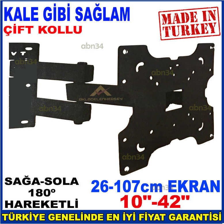 LED TV-LCD Televizyonlar için Çift Kollu Hareketli Katlanabilir TV Askı Aparatı VT 322 HC PRO