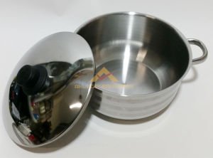 22cm İNDÜKSİYON KAPSÜL TABANLI ÇELİK KAPAKLI PASLANMAZ ÇELİK DERİN TENCERE