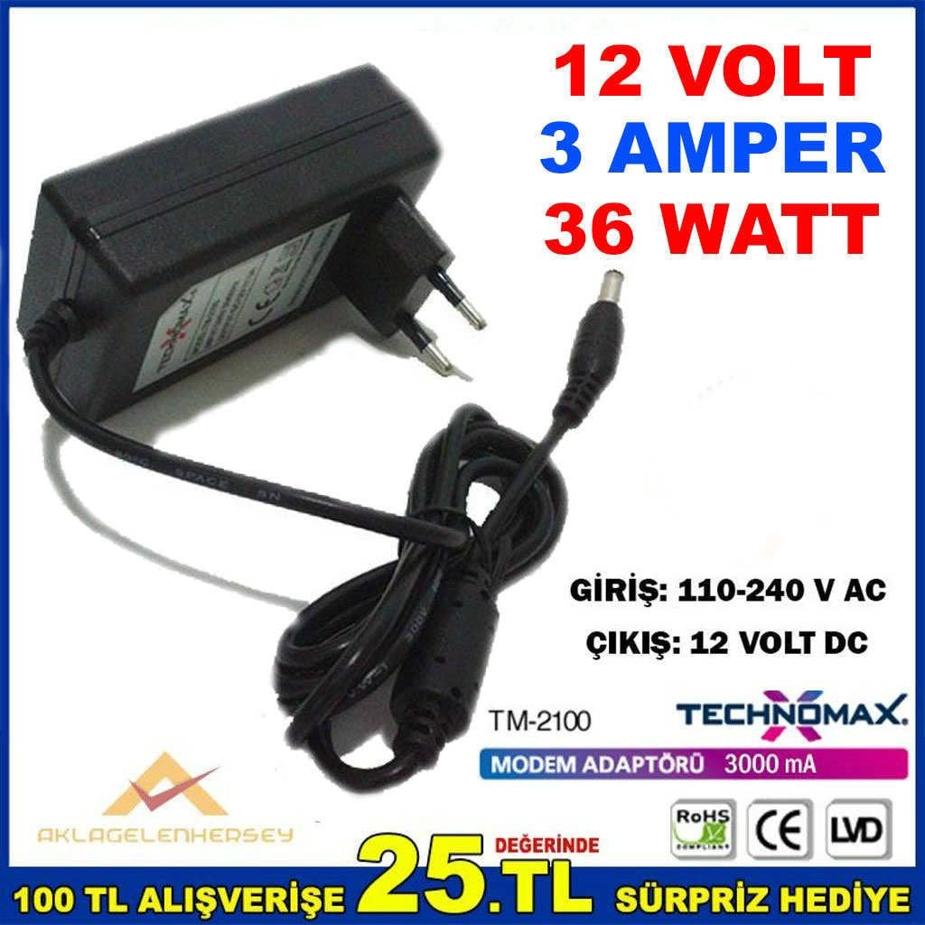 12 VOLT 3 AMPER 36 WATT MODEM ADAPTÖRÜ TM-2100