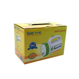 18 Saat Kesintisiz Kullanımlı 15W Led Yüksek Kapasiteli El Feneri Gold Htc GHTC-2315